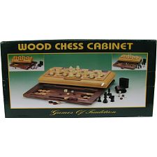 3 games in 1 with Folding Chess Board Storage Case