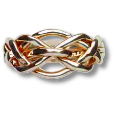 5 Band - 14k Solid Gold Puzzle Ring - (5Q) - Ladies