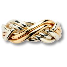 6 Band - 14k Solid Gold Puzzle Ring - (6B) - Ladies