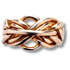 7 Band - 14k Solid Gold Puzzle Ring - (7B) - Ladies