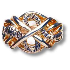 7 Band - 14k Solid Gold Puzzle Ring - (7SX) - Ladies