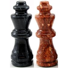 Deluxe Marble Chess Set - Black and Tan