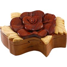 Wooden Puzzle Box - Rose