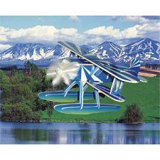 Water Plane - Painted - 3D Wooden Puzzle