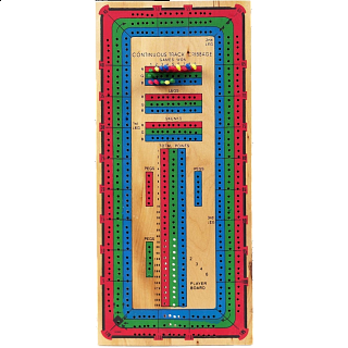 Deluxe Color 3 Track Cribbage Board