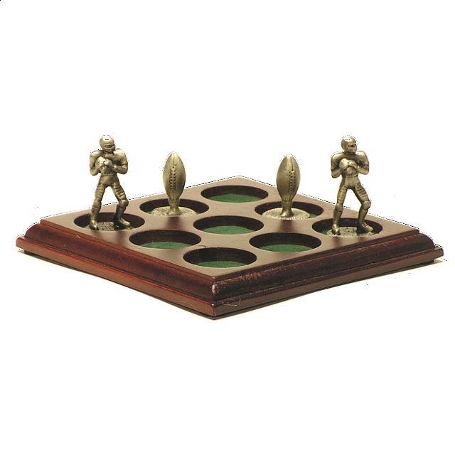 Football tic tac toe w wood base wire metal puzzles puzzle