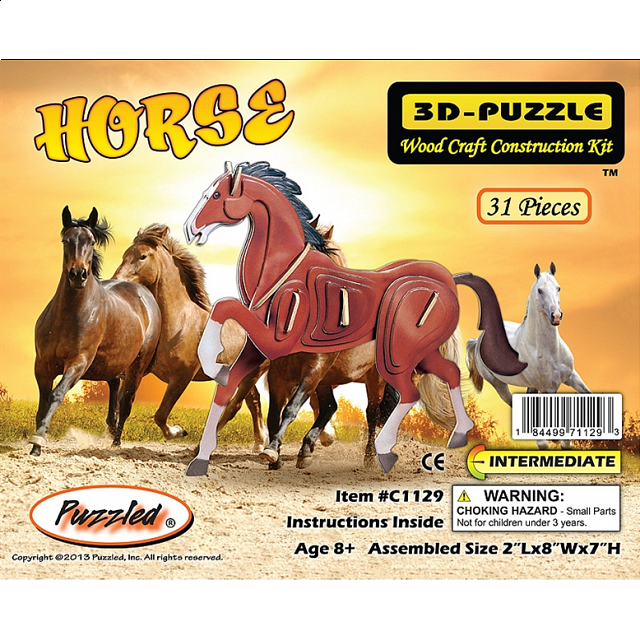 Horse Illuminated 3D Wooden Puzzle 3D Wooden Puzzle Master Inc