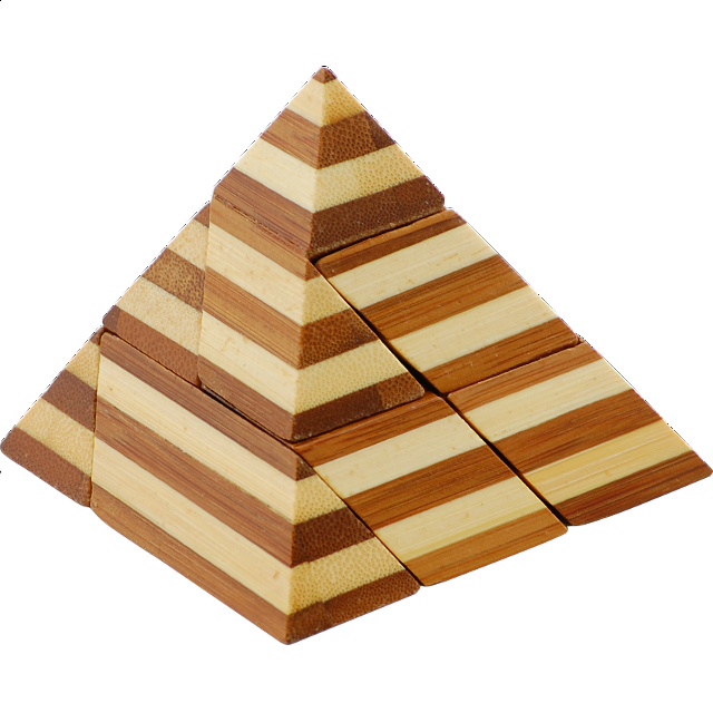 Bamboo Wood Puzzle - Pyramid | Wood Puzzles | Puzzle Master Inc