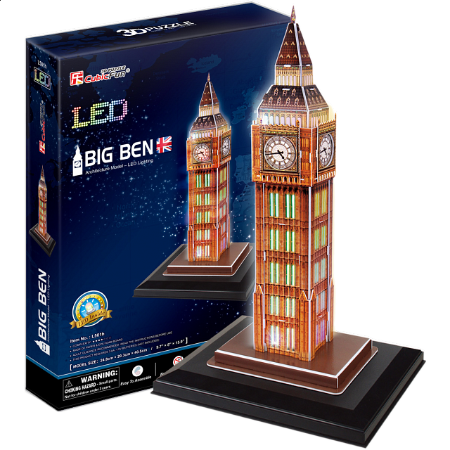 Big Ben LED Lit 3D Puzzle Jigsaws Puzzle Master Inc