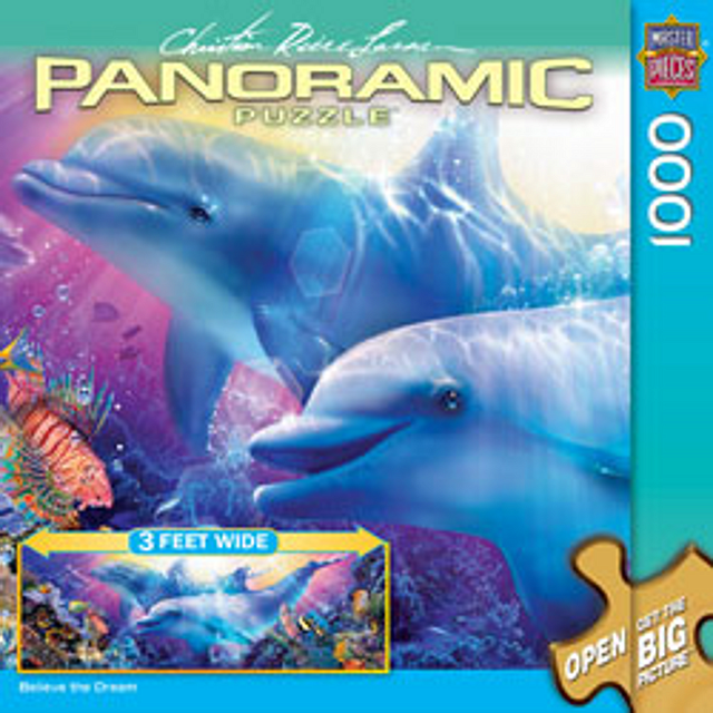 Jigsaw Puzzle Panoramic 1000 Pieces 13"X39"Believe The Dream Jigsaws