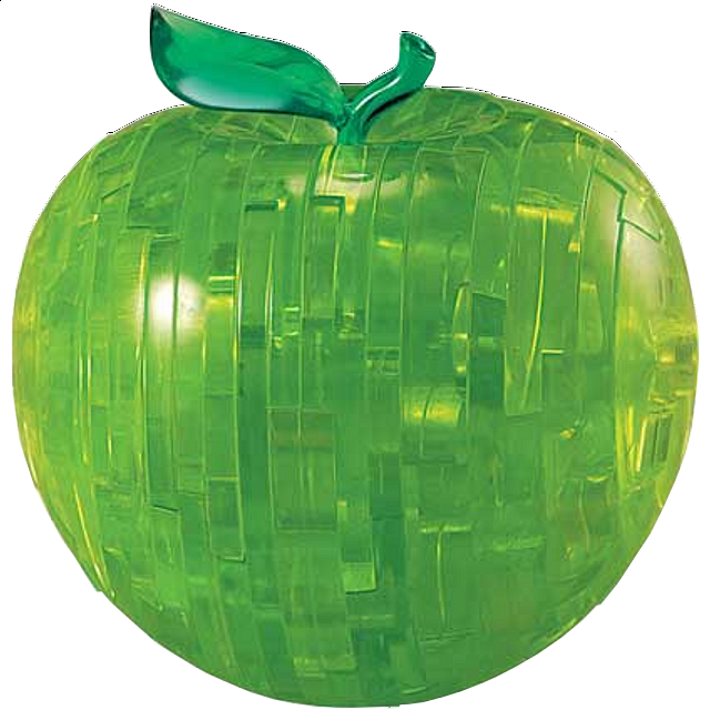 3D Crystal Puzzle Apple (Green) 3D Crystal Puzzles Puzzle Master Inc