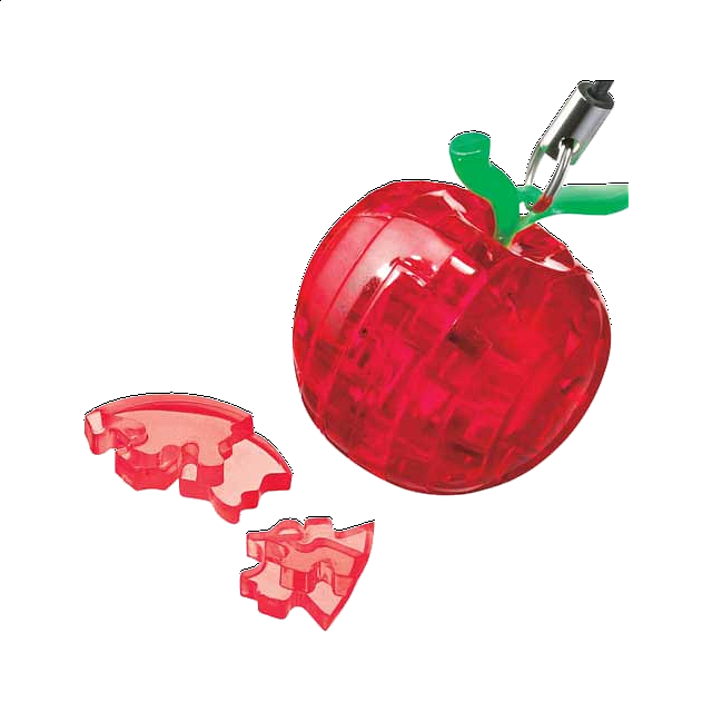 3d Crystal Puzzle Mini - Apple - Red