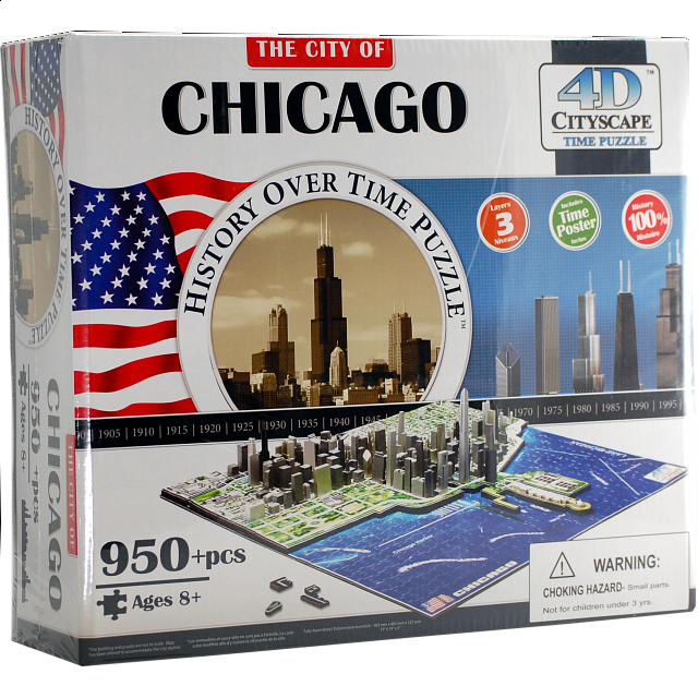 4D City Scape Time Puzzle Chicago Jigsaws Puzzle Master Inc