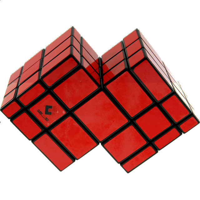 Mirror Double Cube Black Body with Red Labels Rubik's Cube & Others
