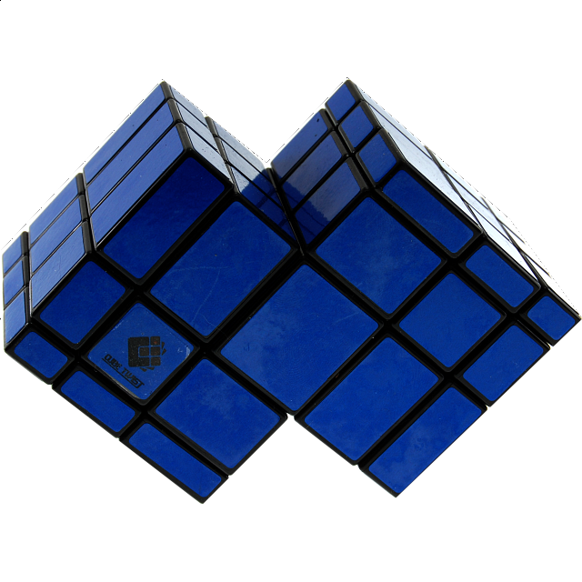 Mirror Double Cube Black Body with Blue Labels Rubik's Cube & Others Puzzle Master Inc
