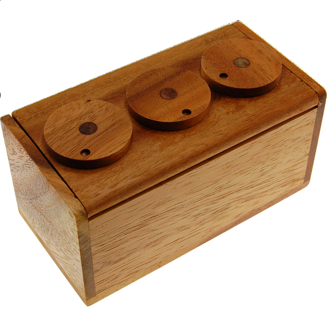 3 Wheel Combination Secret Lock Box Wooden Puzzle Boxes Puzzle