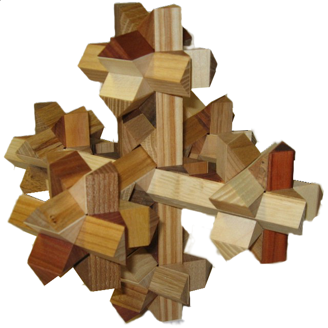 7 Knots Cross Wood Puzzles Puzzle Master Inc