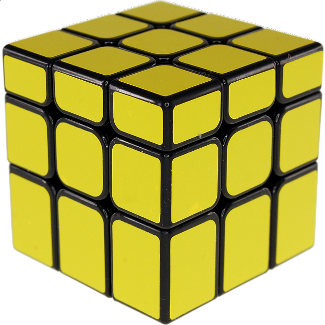 Unequal 3x3x3 Cube - Black Body In Yellow Stickers