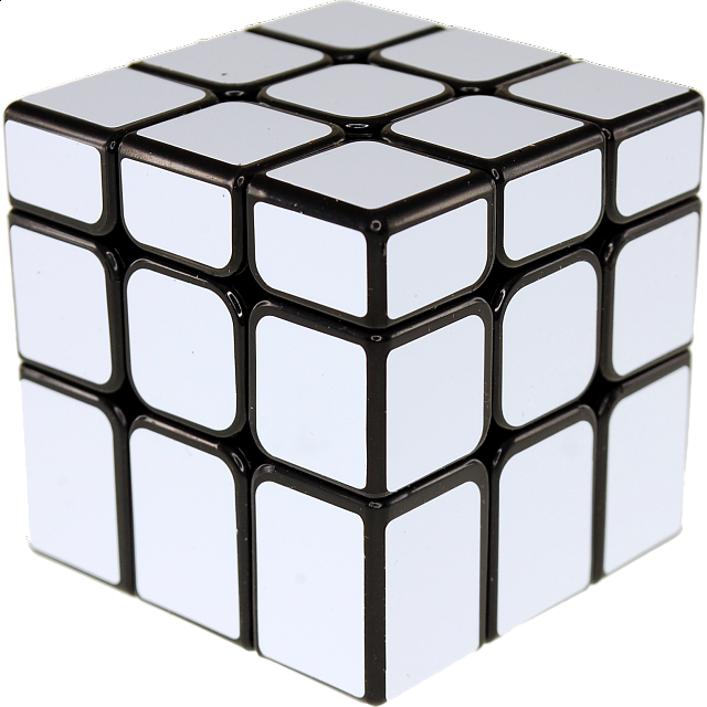 Unequal 3x3x3 Cube - Black Body In White Stickers