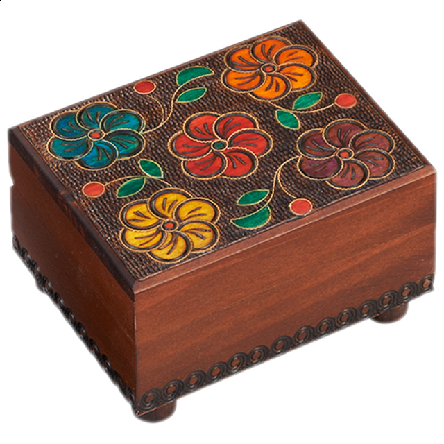 Wooden Floral Puzzle Box Wooden Puzzle Boxes Puzzle Master Inc