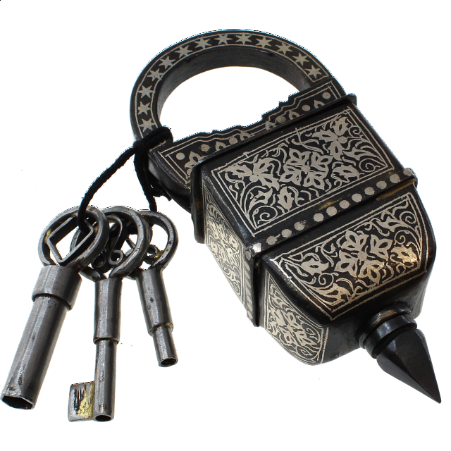 3 Key Puzzle Lock With Silver Design Wire & Metal Puzzles Puzzle