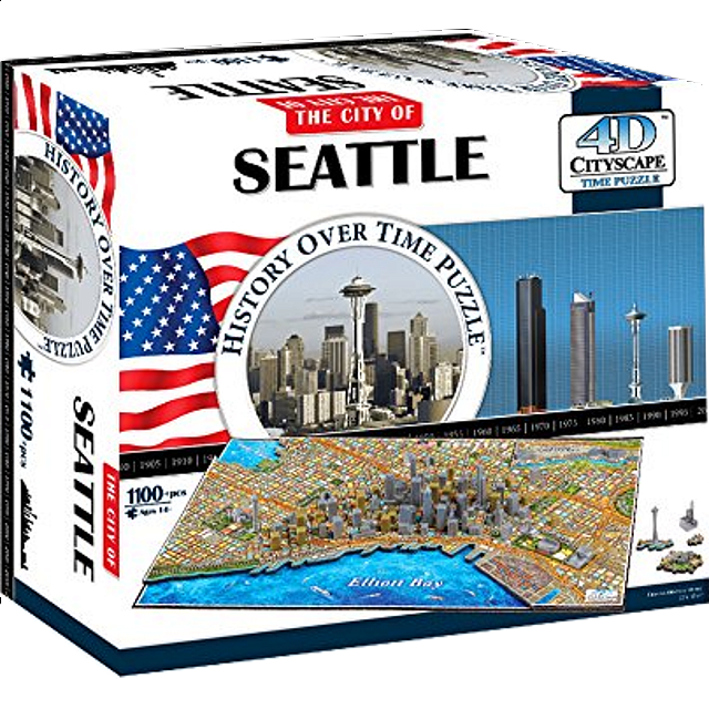 4D City Scape Time Puzzle Seattle Jigsaws Puzzle Master Inc
