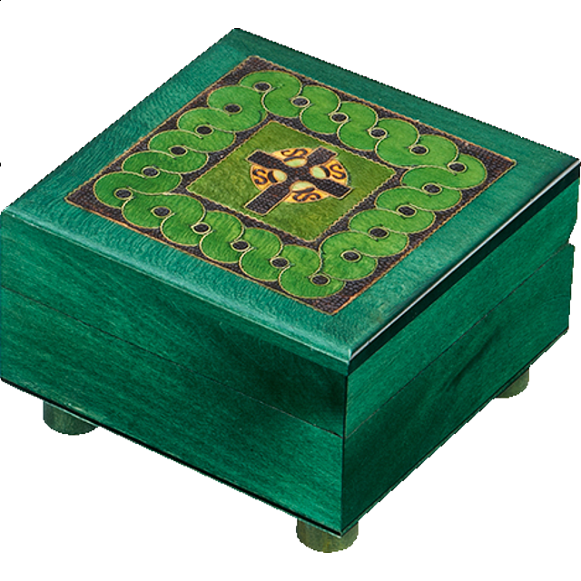 Green Celtic Puzzle Box Wooden Puzzle Boxes Puzzle Master Inc