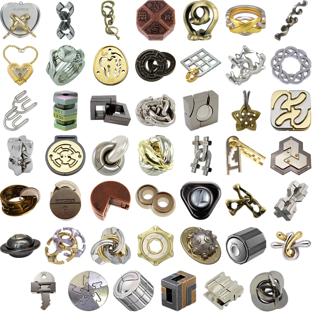 Levels 46 a set of 42 Hanayama Metal Puzzles Specials Puzzle