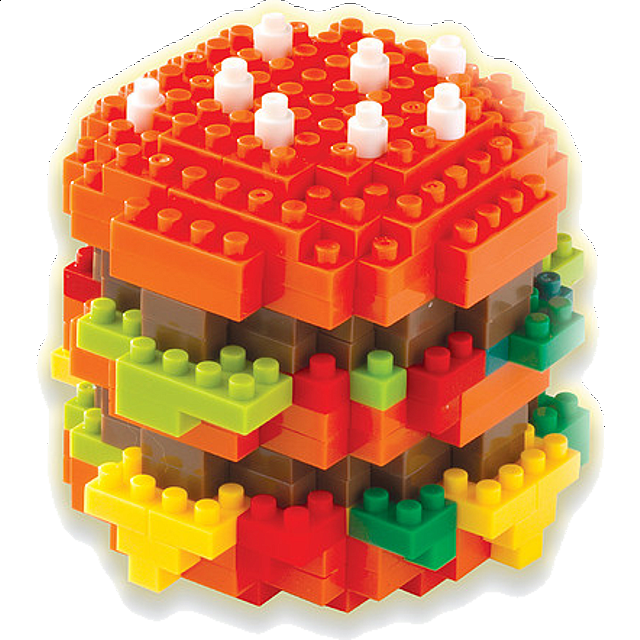 3d Pixel Puzzle - Hamburger