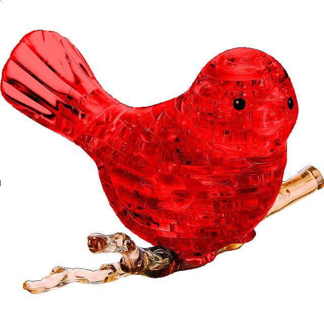 3d Crystal Puzzle - Bird (red)