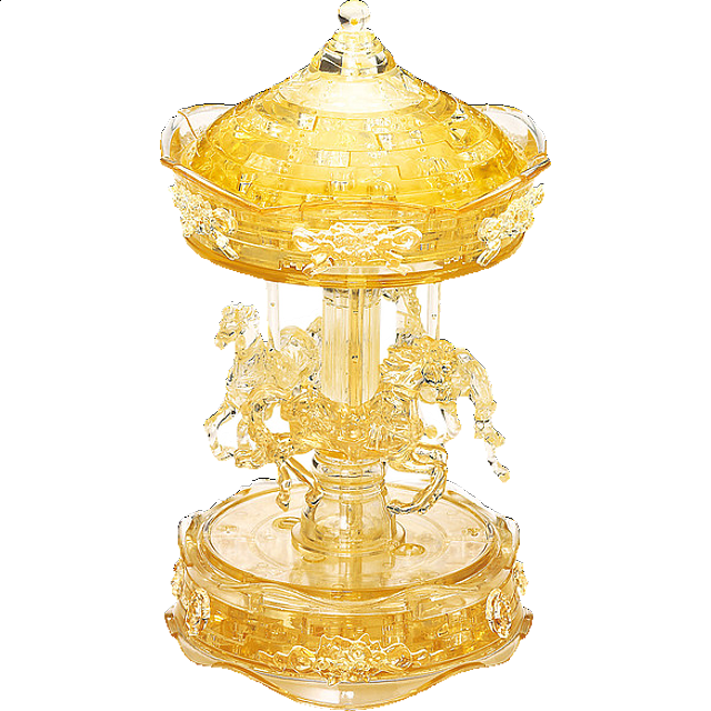 3D Crystal Puzzle Deluxe - Carousel (Gold) | Jigsaws | Puzzle Master Inc