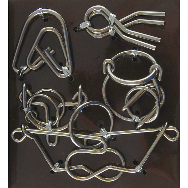 Hanayama Wire Puzzle Set Brown Hanayama Metal Puzzles Puzzle