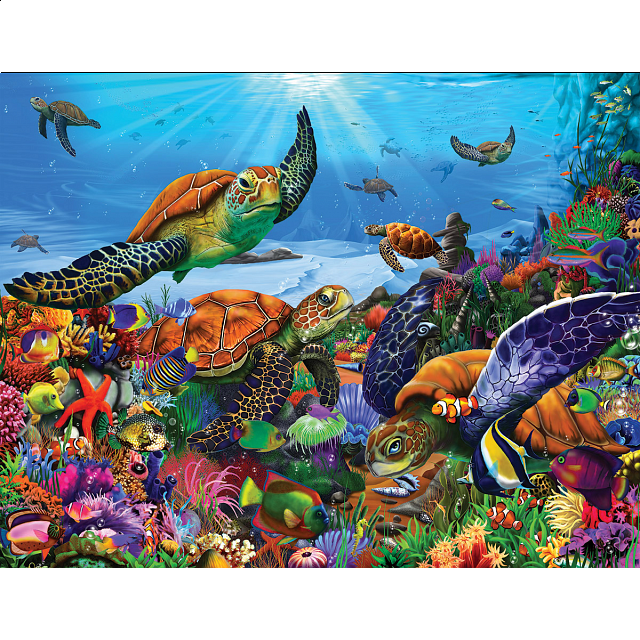 Amazing Sea Turtles Large Piece Jigsaws Puzzle Master Inc