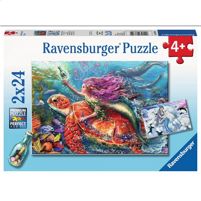 Mermaid Adventures 2 x 24 piece puzzles Jigsaws Puzzle Master Inc