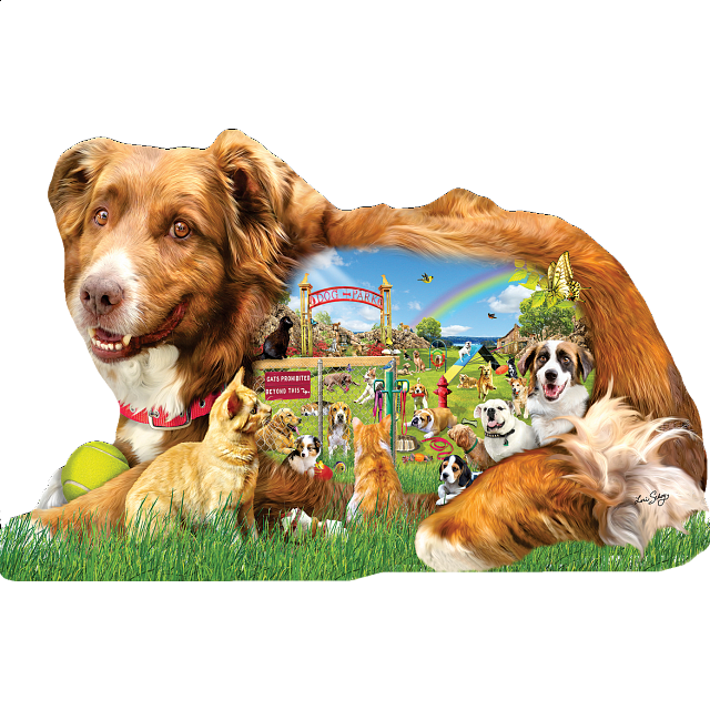 Dog Park Shaped Jigsaw Puzzle 1000 Pieces Puzzle Master Inc