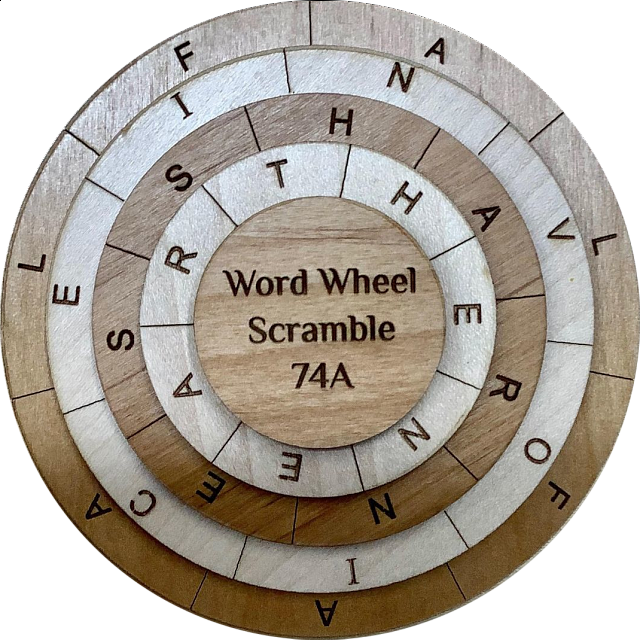 Word Wheel Scramble 74A Wood Puzzles Puzzle Master Inc