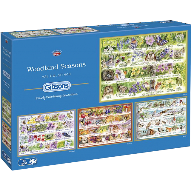 Woodland Seasons 4 x 500 Piece Jigsaw Puzzles 500749 Pieces