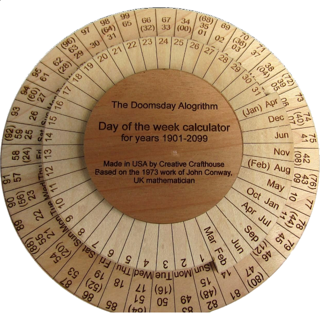 Doomsday Day Of The Week Calculator Designers Puzzle Master Inc