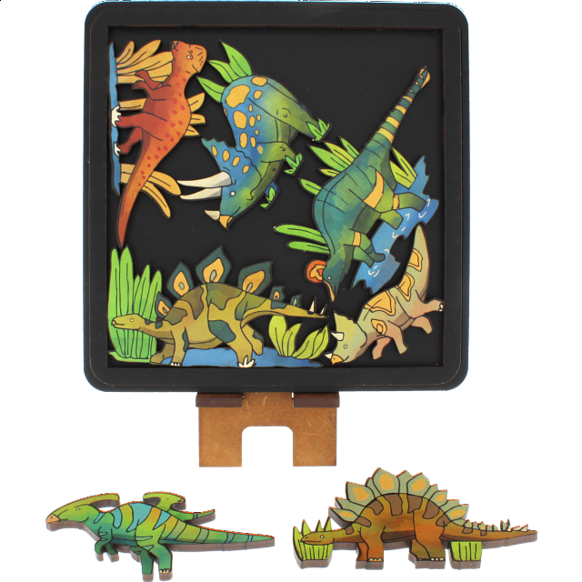 Herbivore Dinosaurs Wooden Packing Puzzle Packing Puzzles Puzzle