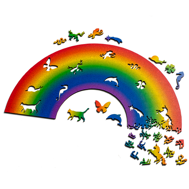Rainbow Wooden Jigsaw Puzzle Wooden Jigsaws Puzzle Master Inc