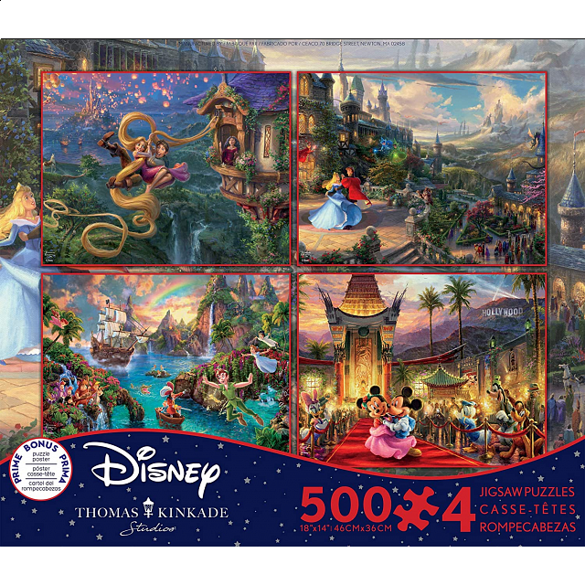 Thomas Kinkade Disney 4 in 1 Jigsaw Puzzle Collection 7 500749