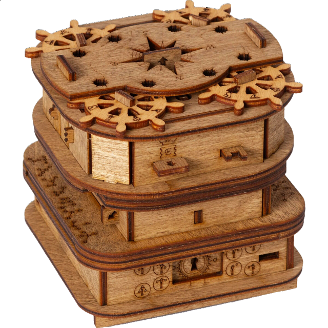 Cluebox Davy Jones' Locker 60 minute Escape Room in a box Wooden