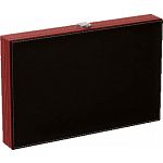 15 inch Backgammon Set - Black and Red Leatherette