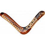 Blue Angel - decorated wood boomerang - Right Handed