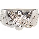 6 Band - Sterling Silver Puzzle Ring - Diamond