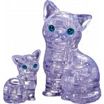 3D Crystal Puzzle - Cat & Kitten (Clear) image