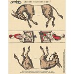 Famous Trick Donkeys - Color - Postcard - French