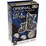 3D Crystal Puzzle - Cat & Kitten (Black)