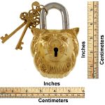 Brass Lion Padlock - Regular Lock