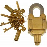 Brass 6 Key Square Trick Puzzle Padlock - (3 keys x 2) image